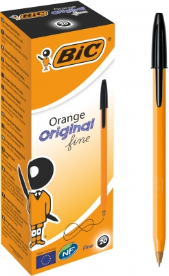 Cutie pix 20 bucati Orange Fine negru Bic