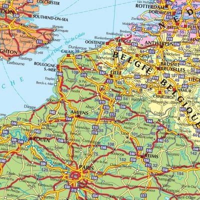 Harta Europa Rutiera 140 x 100 cm sipci lemn