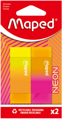 Guma de sters Maped, neon, 2 buc/set