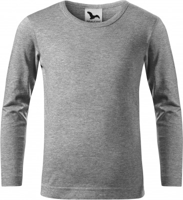 Tricou cu maneca lunga, pentru copii, gri inchis, Malfini