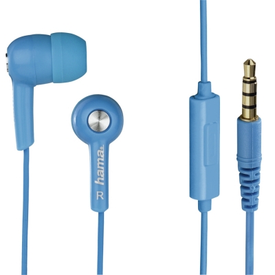 Casti stereo HK2114, cu microfon,  albastru Hama