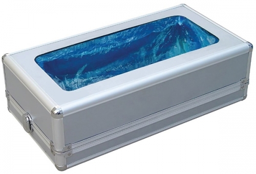 Dispenser din aluminiu pentru protectie incaltaminte, cu mecanism metalic