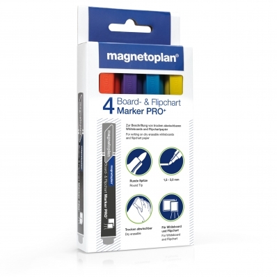 Marker whiteboard 4 culori/set Pro Magnetoplan
