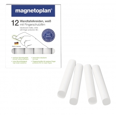Creta alba rotunda, 12 buc/set Magnetoplan