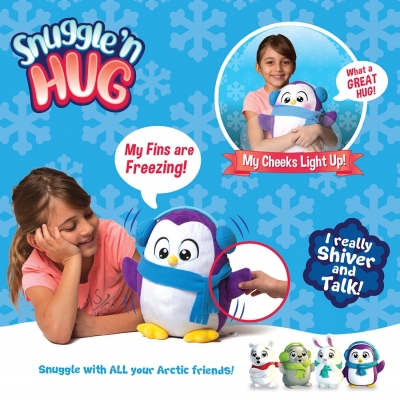 Jucarie de plus interactiva Snuggle N Hug Pinguin