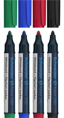 Marker whiteboard 290, 4 culori/set Schneider