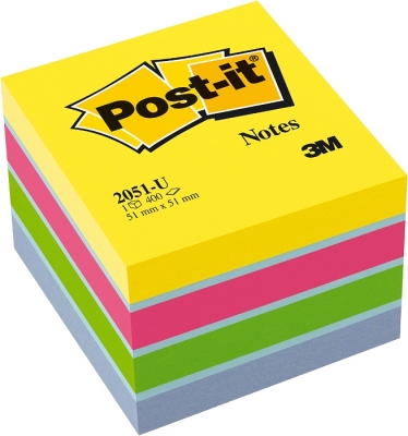 Notite adezive nuante ultra minicub Post-It 51 mm x 51 mm 400file/cub 3M