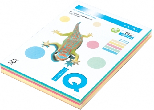 Hartie copiator IQ color mixt A4 pastel 80 g/mp, 250 coli/top 