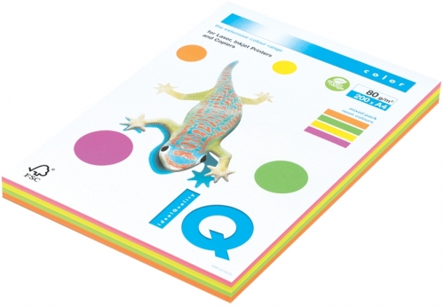 Carton IQ color mixt A4 intens 160 g/mp, 100 coli/top