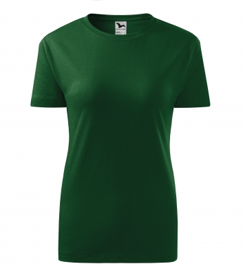 Tricou classic new, dama, verde sticla, Malfini