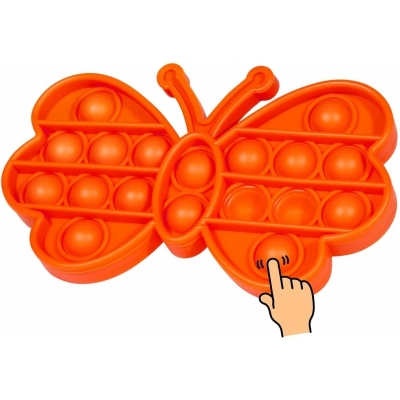 Jucarie senzoriala antistres Pop it Now and Flip it, Push Bubble model fluture culori mixte