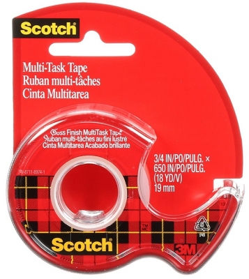 Banda adeziva cu dispenser Scotch Crystal Clear 3M 19 mm x 7.5 m