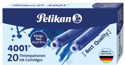 Patroane 4001 cerneala albastru royal, 20 buc/cutie, Pelikan