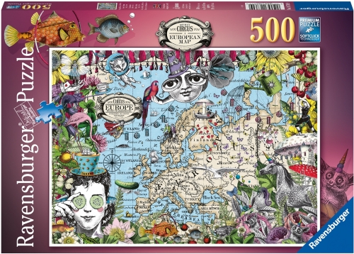 Puzzle Harta Europei, 500 Piese Ravensburger
