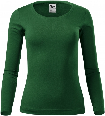 Tricou cu maneca lunga, pentru dama, verde sticla, Malfini