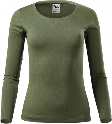 Tricou cu maneca lunga, pentru dama, khaki, Malfini