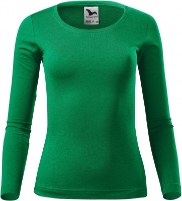 Tricou cu maneca lunga, pentru dama, verde mediu, Malfini