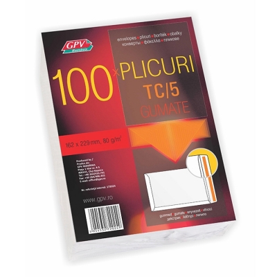 Plic C5 gumat offset 162 x 229 mm 80 g/mp 100 buc/set GPV