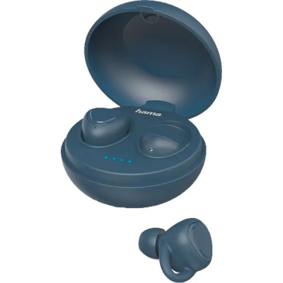Casti In-Ear True Wireless, Bluetooth, cu microfon, culoare albastru, LiberoBuds Hama