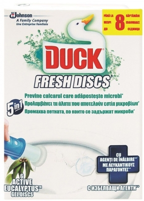 Odorizant WC gel, 36 ml, Fresh discs Eucalyptus 4 in 1, 6 discuri/set Duck