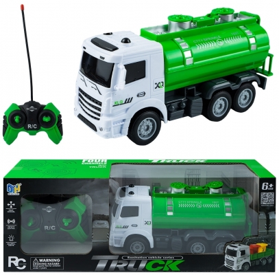 Camion cisterna cu telecomanda, verde cu alb, RC