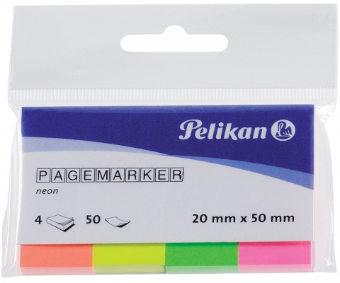Notite adezive pagemarker 4 buc/set 50 file/buc 20 mm x 50 mm Pelikan