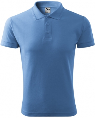 Tricou piqué polo, 200 g/m2, pentru barbati, albastru deschis, Rock Safety