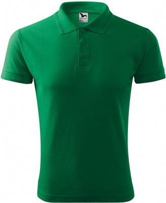 Tricou piqué polo, 200 g/m2, pentru barbati, verde mediu, Rock Safety 