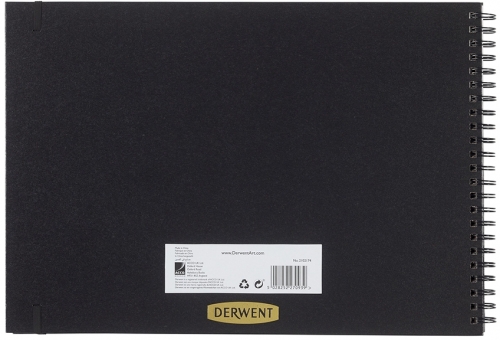 Caiet pentru schite si desen, A3, cu spira, 56 coli, 165 gsm, mapa inclusa, hartie alba, negru-vinil Derwent Professional