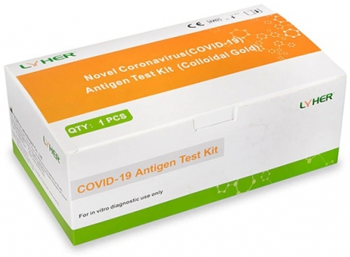 Test rapid COVID-19, Antigen, Aur coloidal, Lyher