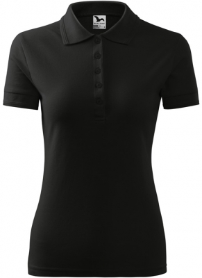 Tricou pique polo, 200 g/m2, pentru femei, negru, Malfini