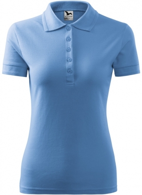 Tricou piqué polo, 200 g/m2, pentru femei, albastru deschis, Malfini 