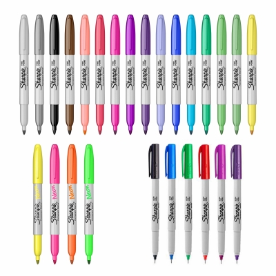 Marker permanent combo fine point bullet, mix color, 26/set, Sharpie