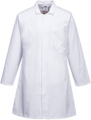 Halat pentru Industria alimentara, trei buzunare, pentru barbati, alb, regular, Portwest