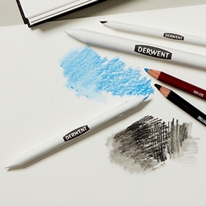 Creion din hartie, pentru amestec si estompare, 3 buc/set, diverse marimi, alb Derwent Professional