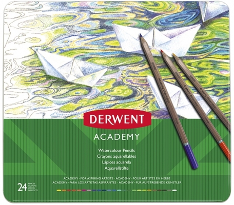 Set 24 creioane acurela tonurile pielli, Derwent Academy