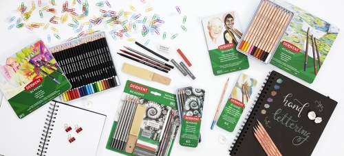 Set 24 creioane acurela tonurile pielli, Derwent Academy