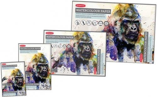 Caiet pentru desen pe baza de apa, A5, 12 coli, 300 gsm, hartie alba Derwent Proffesional