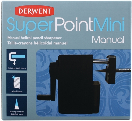 Mini ascutitoare creioane, manuala, pentru creioane pana la 8 mm, clema de prindere de birou si rezervor, negru Derwent Professional