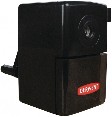 Mini ascutitoare creioane, manuala, pentru creioane pana la 8 mm, clema de prindere de birou si rezervor, negru Derwent Professional