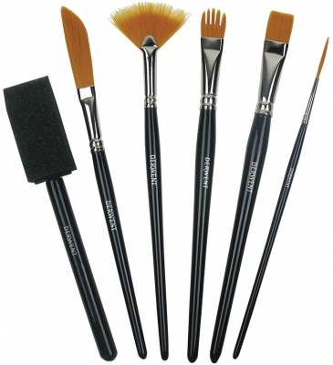 Pensula pentru pictat, diverse modele, blister, negru 6 buc/set Derwent Professional