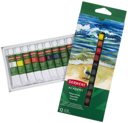 Set 12 acuarele 12 ml Derwent Academy