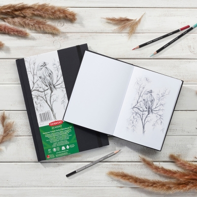 Caiet pentru schite si desen, A4, coperta dura, 128 coli, 135 gsm, hartie alba Derwent Academy