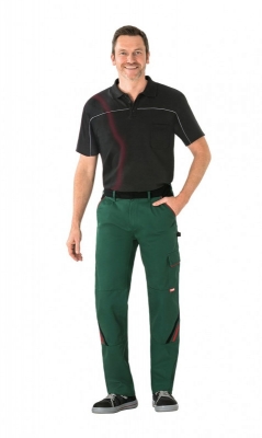 Pantaloni cu talie inalta, verde / negru / rosu, Highline, Rock Safety 