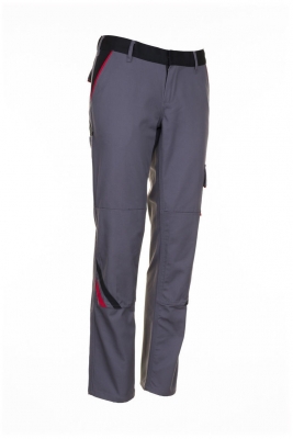 Pantaloni cu talie inalta, pentru femei, gri inchis / negru / rosu, Highline, Rock Safety 