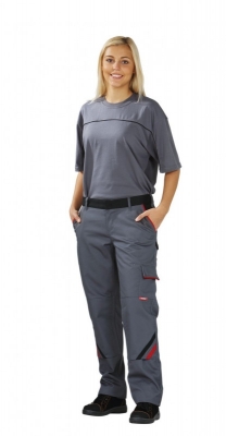 Pantaloni cu talie inalta, pentru femei, gri inchis / negru / rosu, Highline, Rock Safety 