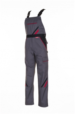 Pantalon cu pieptar, gri inchis / negru / rosu, Highline, Rock Safety
