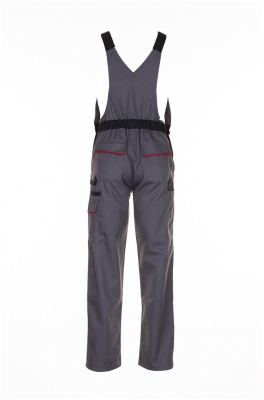 Pantalon cu pieptar, gri inchis / negru / rosu, Highline, Rock Safety