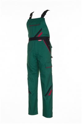 Pantalon cu pieptar, verde / negru / rosu, Highline, Rock Safety 