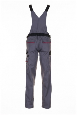 Pantalon cu pieptar, pentru femei, gri inchis / negru / rosu, Highline, Rock Safety
